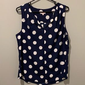 NWOT Stitch Fix Pixley Navy Polka Dots